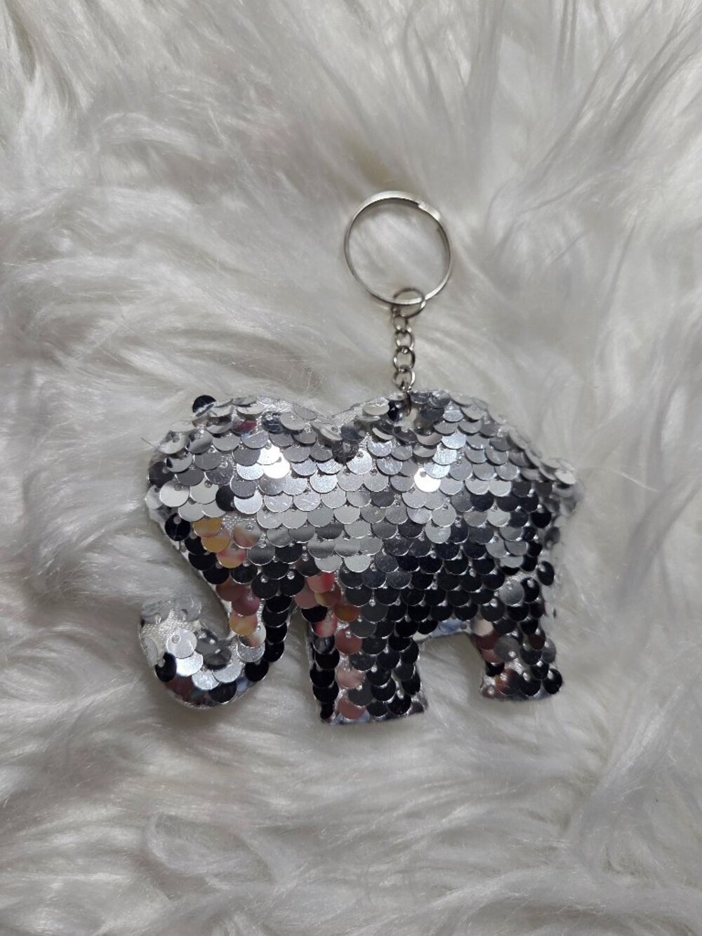 Sequin Elephant Keychain
